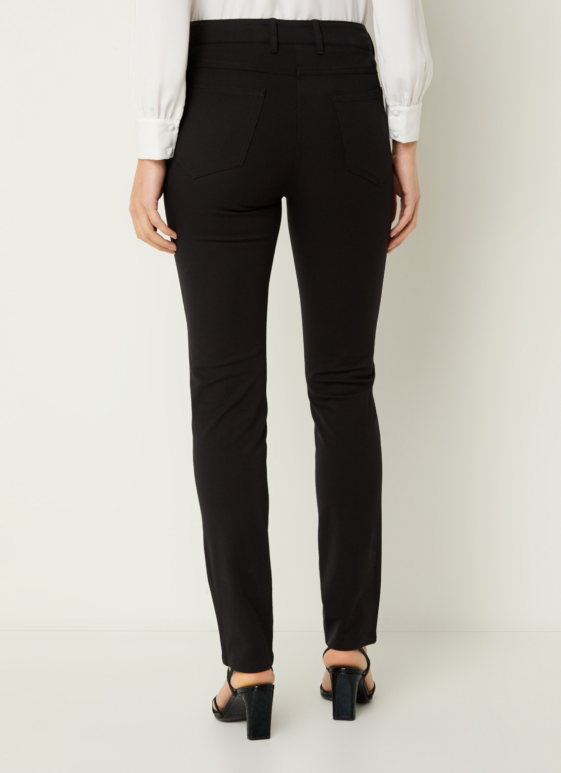 Hobbs Amanda high waist skinny jeans met gekleurde wassing - achterkant 8 zwart