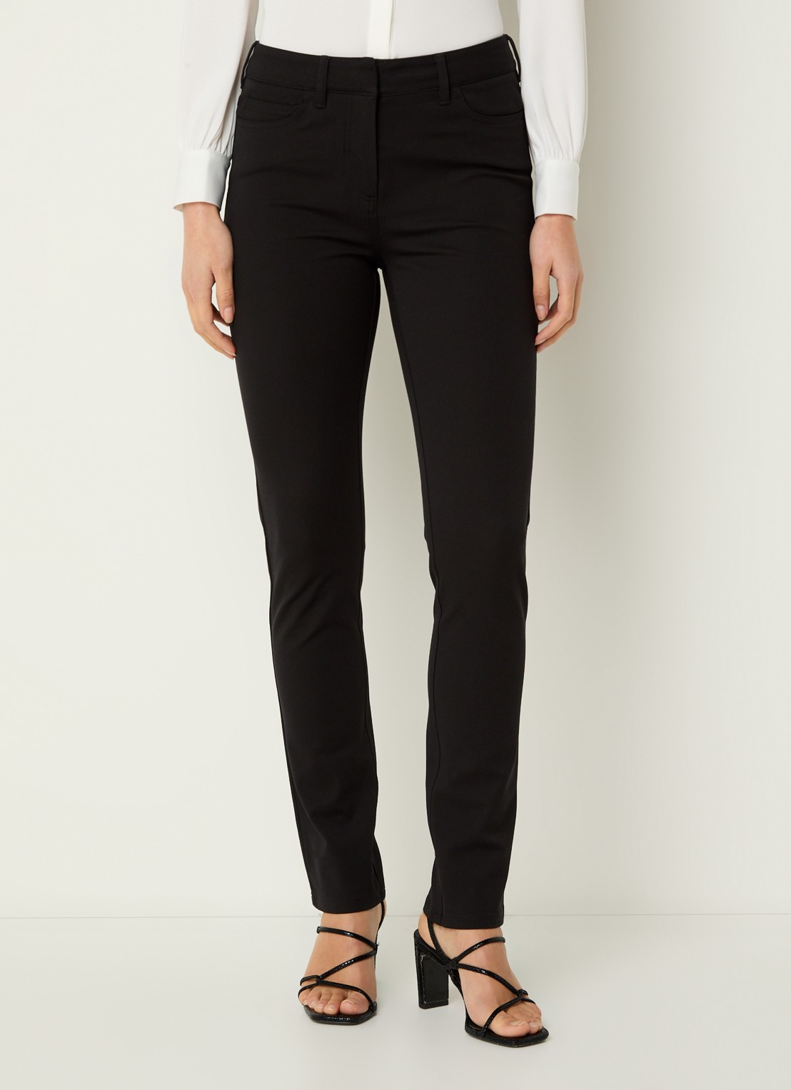 Hobbs Amanda high waist skinny jeans met gekleurde wassing - detail 5 zwart