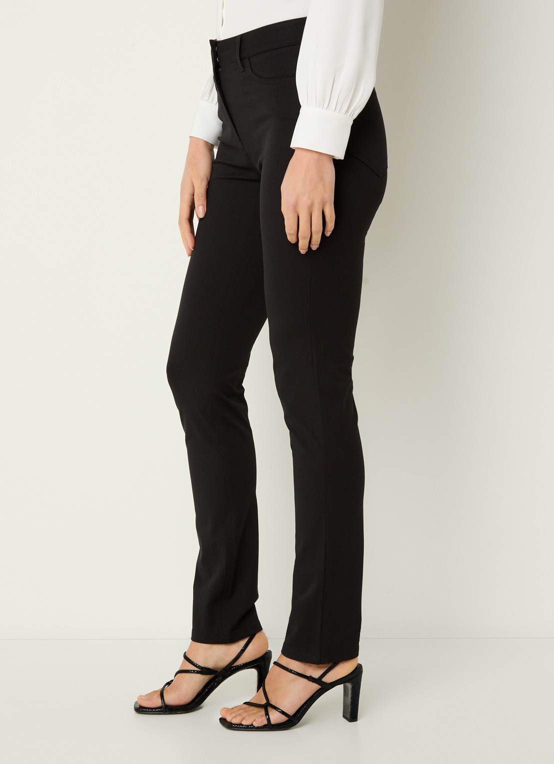 Hobbs Amanda high waist skinny jeans met gekleurde wassing - detail 6 zwart