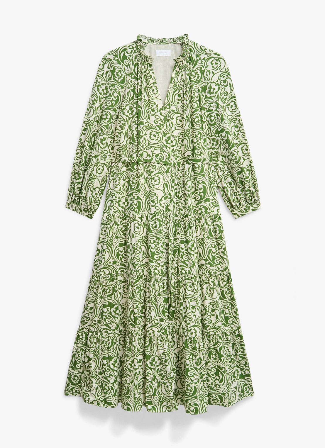 Hobbs Amaris midi tuniekjurk met bloemenprint - voorkant 5 groen
