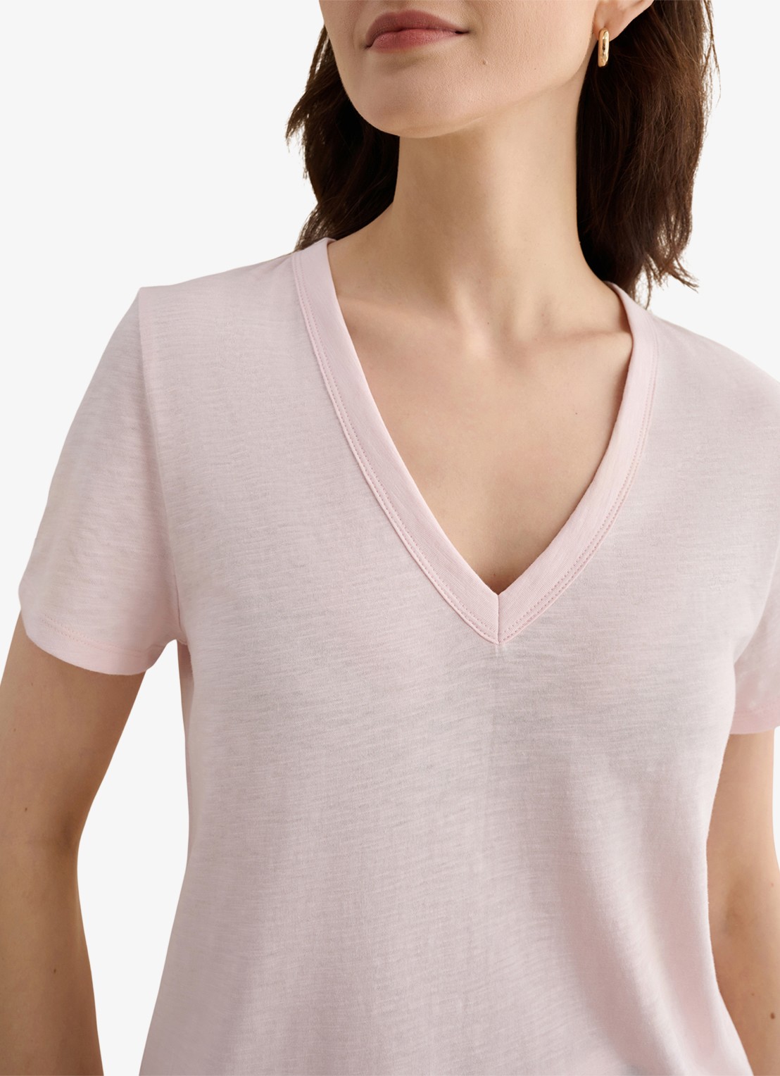 Hobbs Arianna T-shirt met V-hals - detail 3 roze