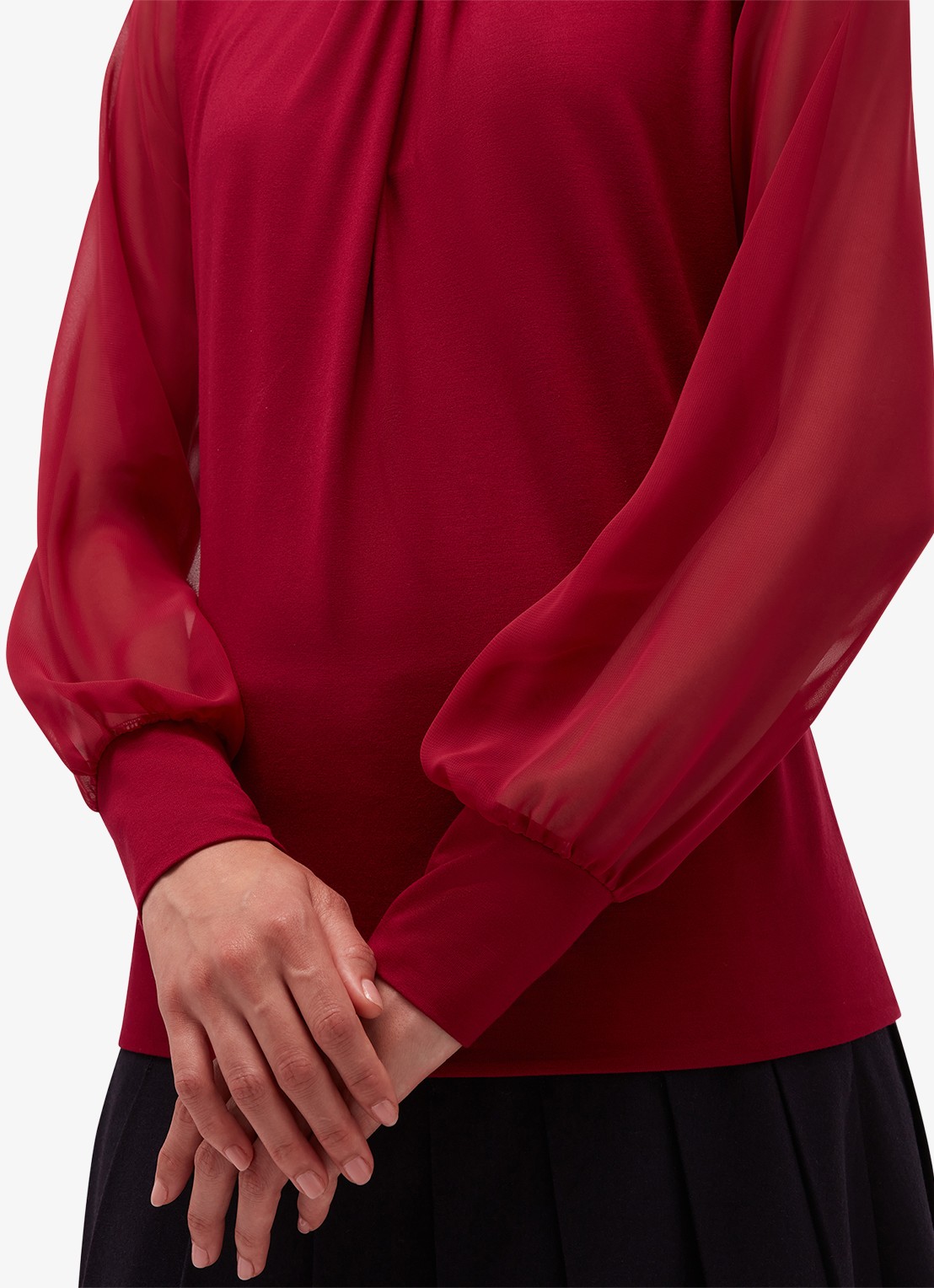 Hobbs Ashley blouse met ballonmouw - detail 4 roze