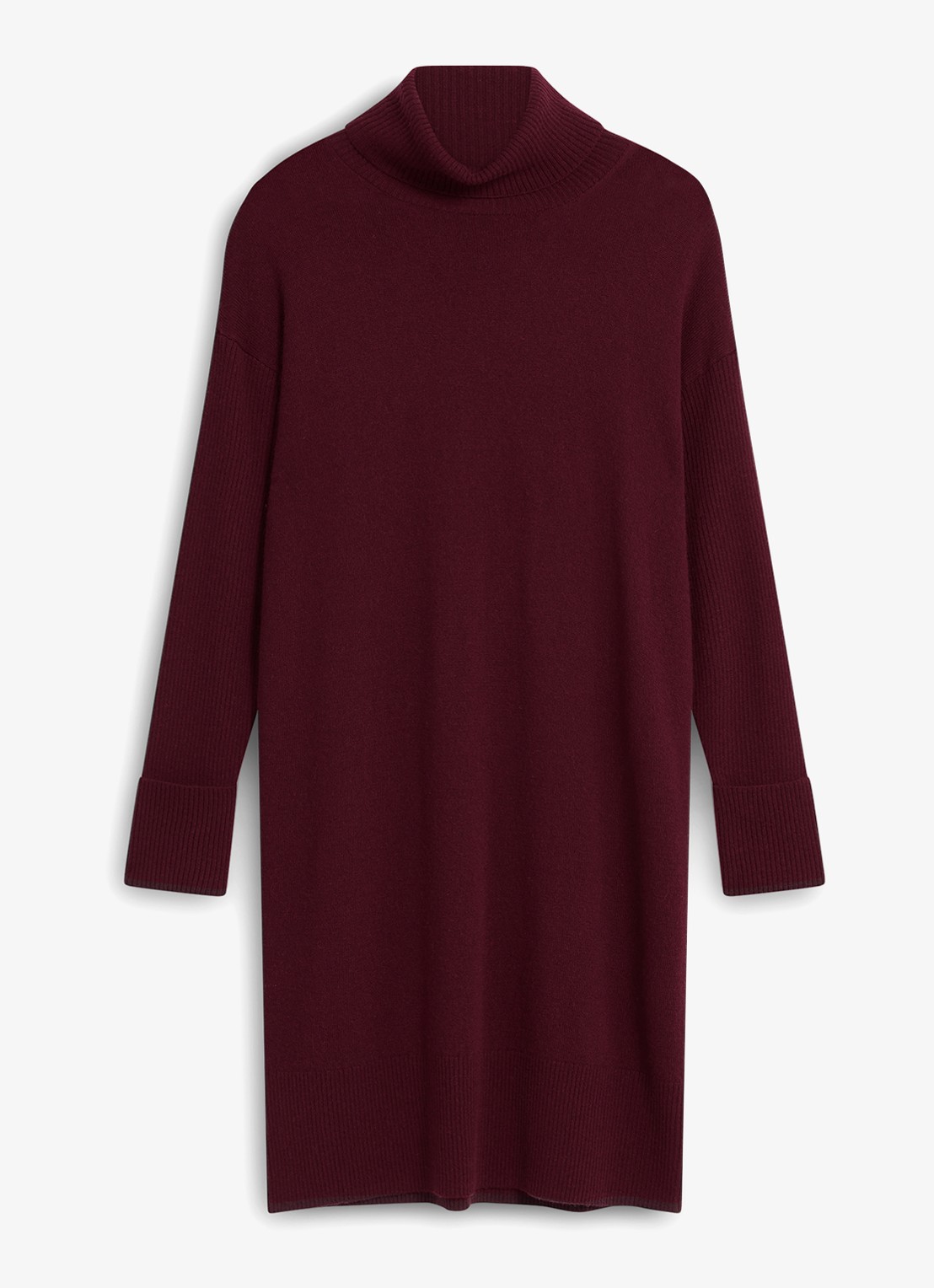 Hobbs Ava fijngebreide mini jurk in wolblend - voorkant 3 paars