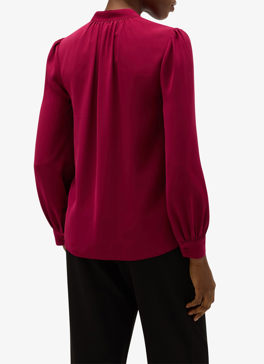 Hobbs Betty blouse met pofmouw - achterkant 2 roze