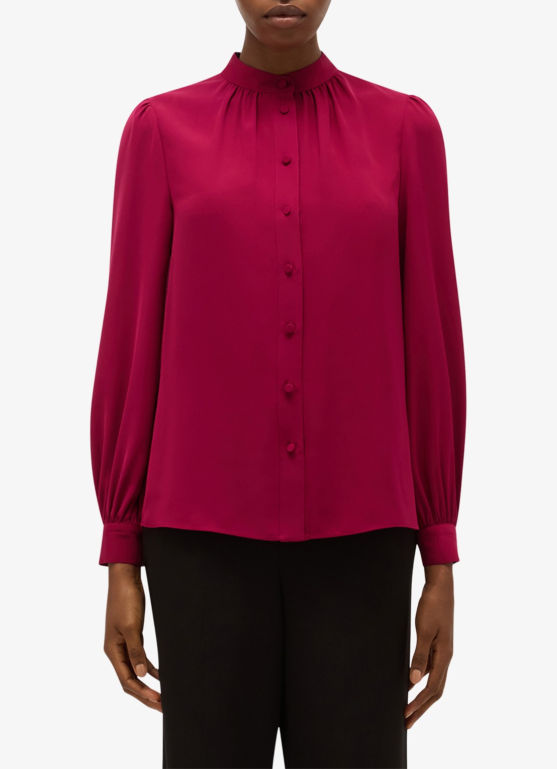 Hobbs Betty blouse met pofmouw - detail 3 roze