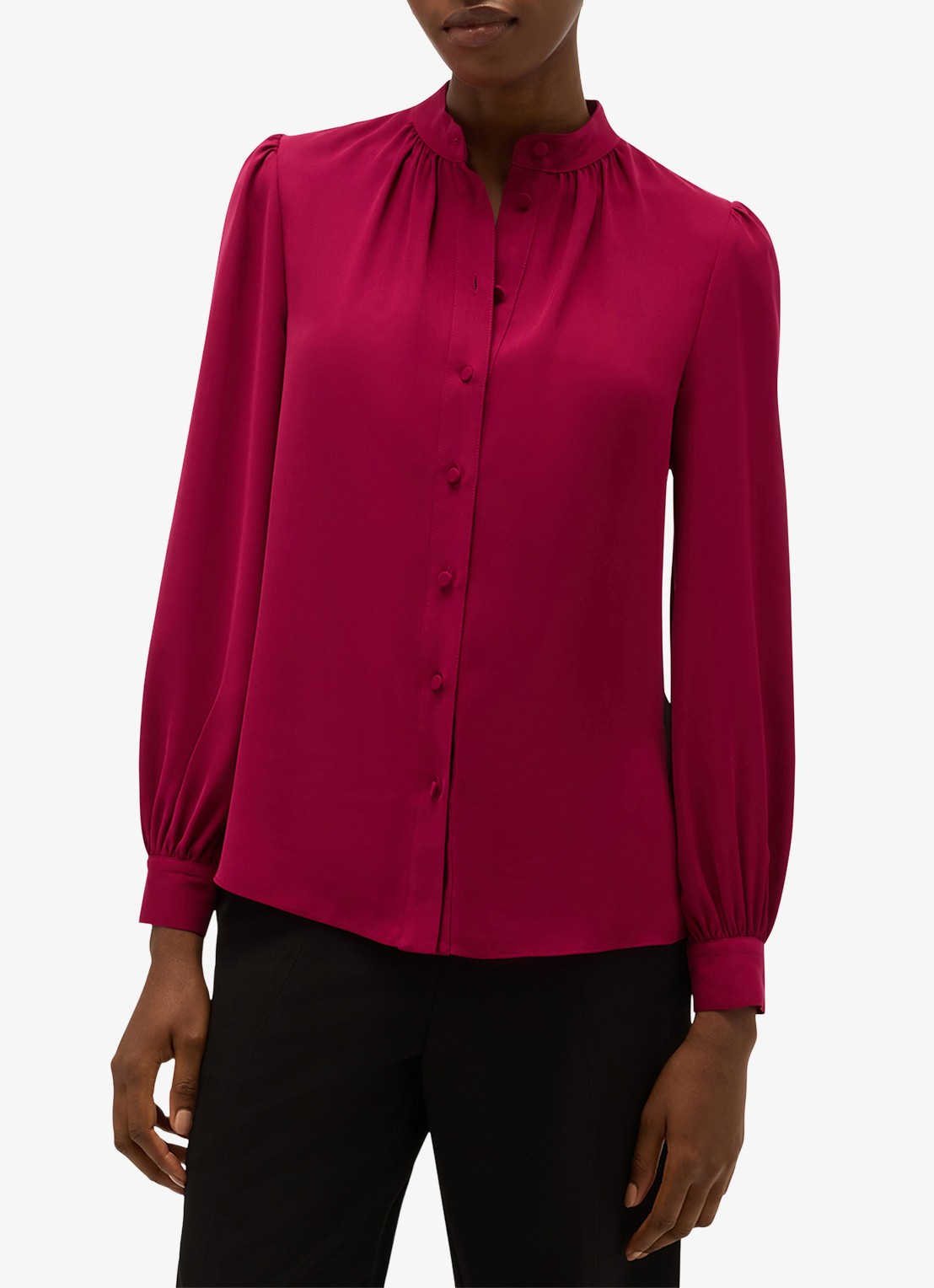 Hobbs Betty blouse met pofmouw - detail 4 roze