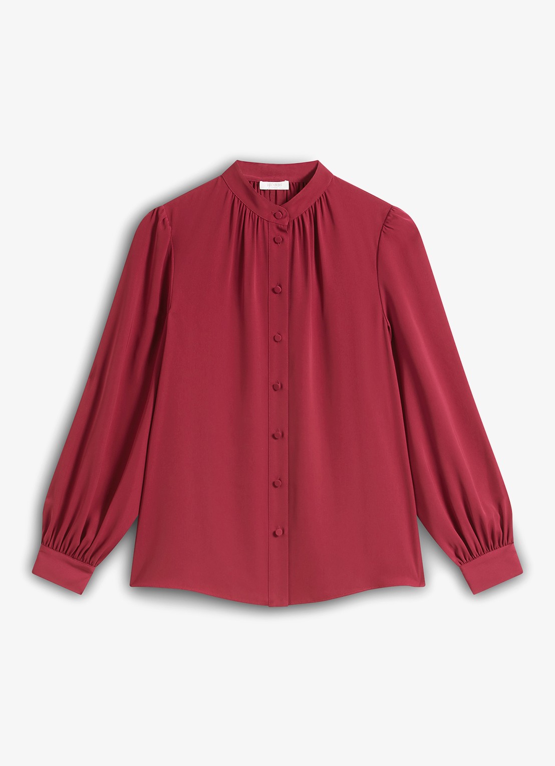 Hobbs Betty blouse met pofmouw - voorkant roze