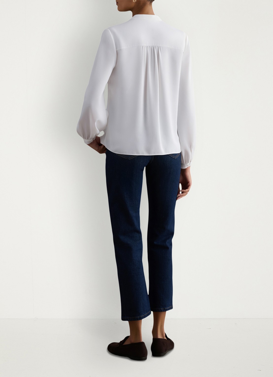 Hobbs Blair blouse met pofmouw - achterkant ivoor