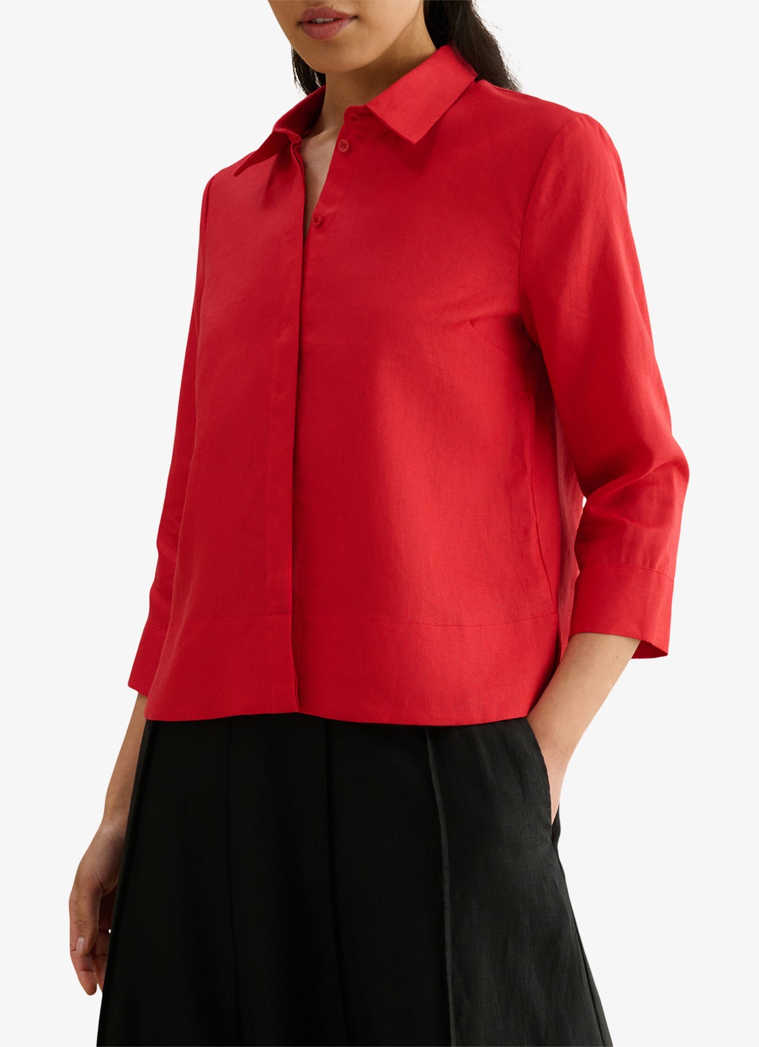 Hobbs Blouse met kraag - detail rood