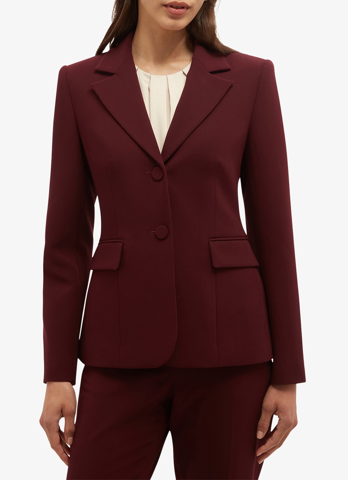 Hobbs Bree blazer met klepzakken - detail aubergine