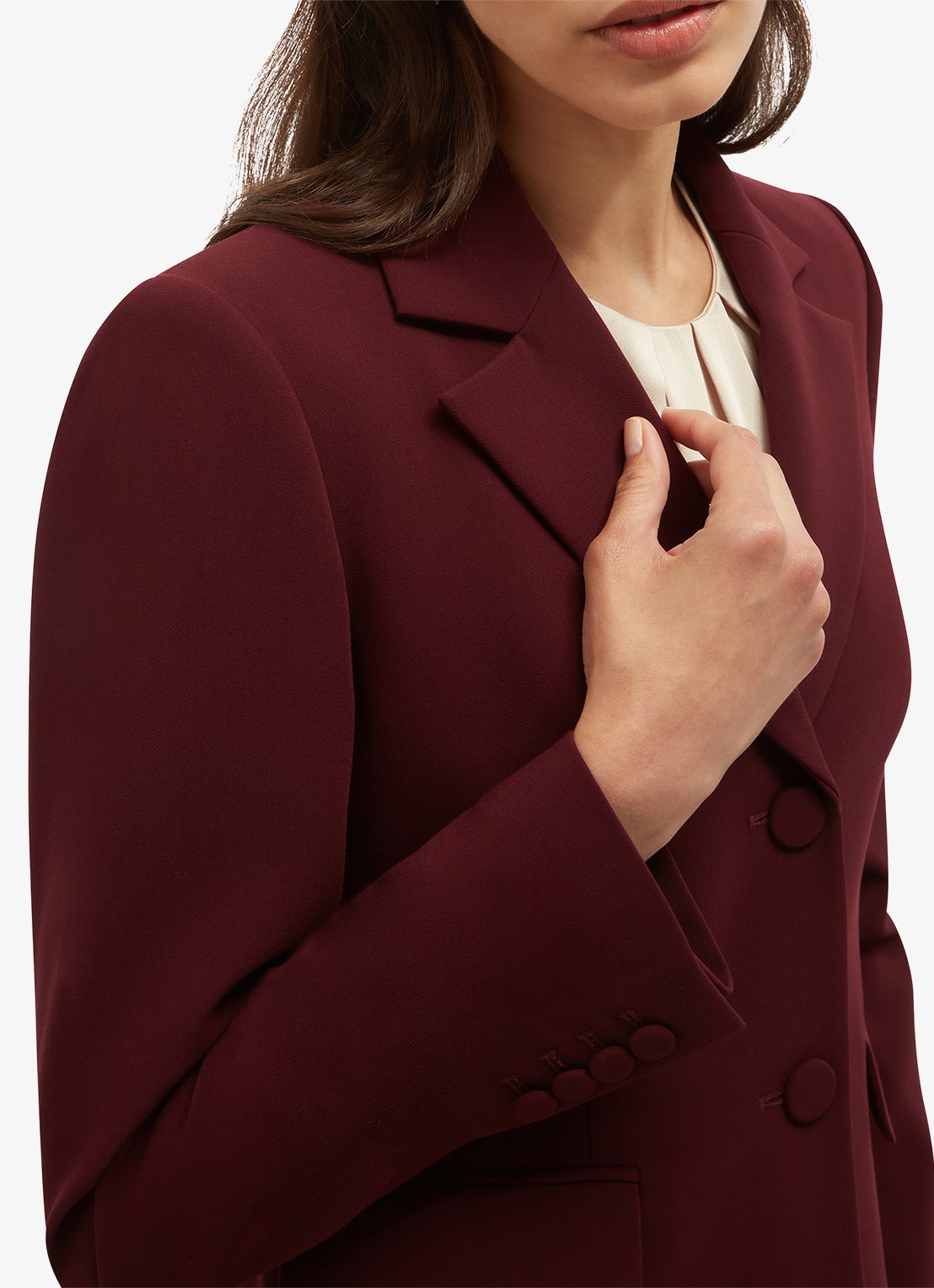 Hobbs Bree blazer met klepzakken - detail 2 aubergine