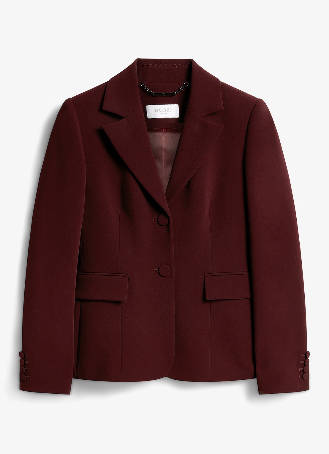 Hobbs Bree blazer met klepzakken - voorkant 4 aubergine