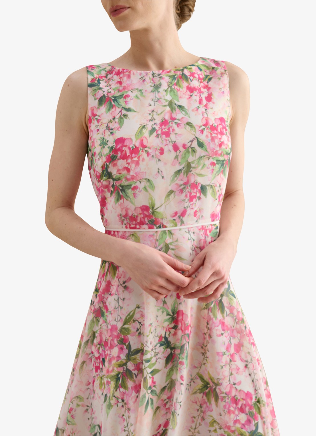Hobbs Carly midi jurk met bloemenprint - detail 2 roze