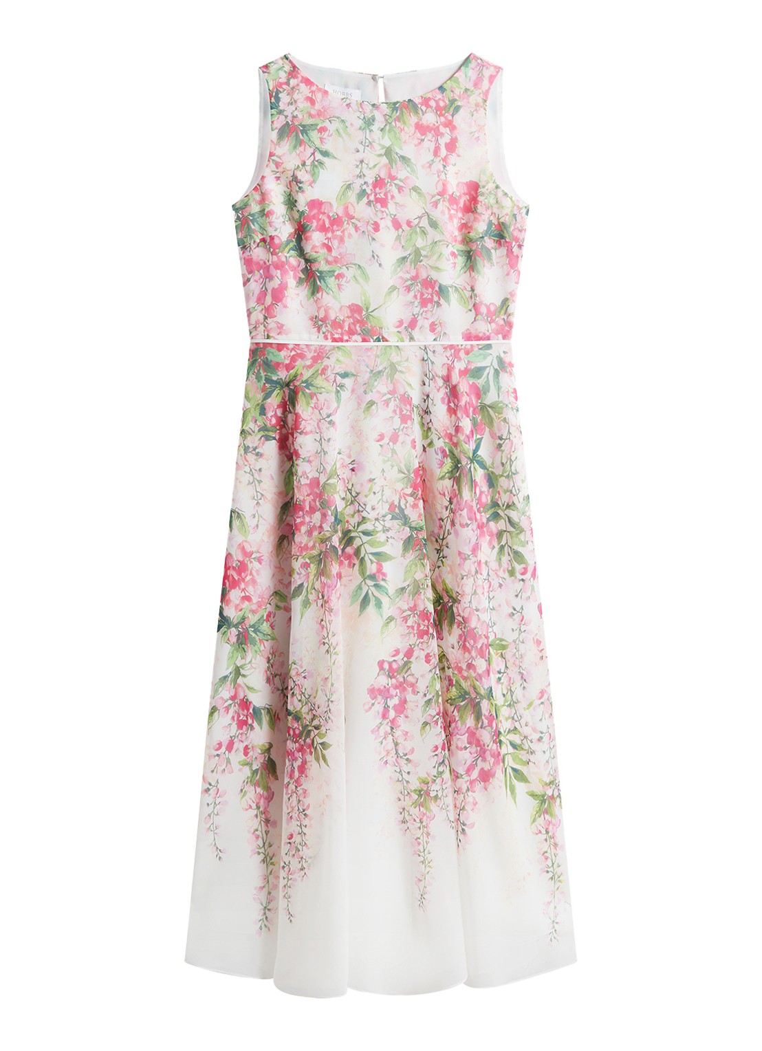 Hobbs Carly midi jurk met bloemenprint - voorkant 6 roze