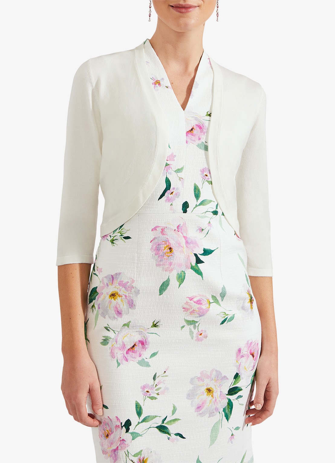 Hobbs Carrie bolero met stretch - detail ivoor