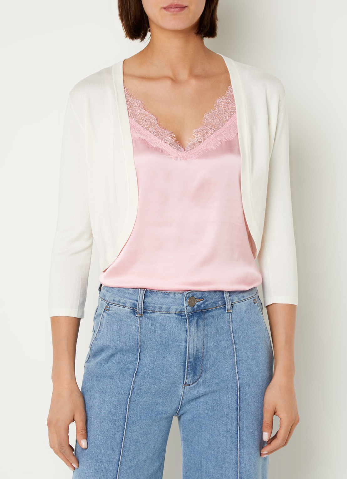 Hobbs Carrie bolero met stretch - detail 4 ivoor