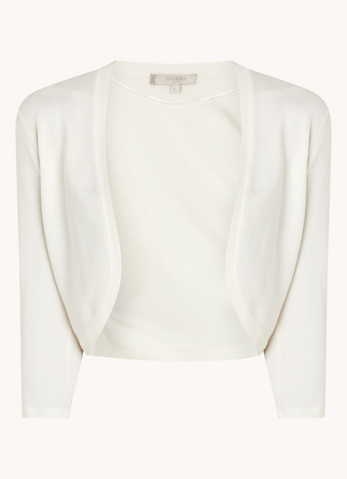 Hobbs Carrie bolero met stretch - voorkant 9 ivoor