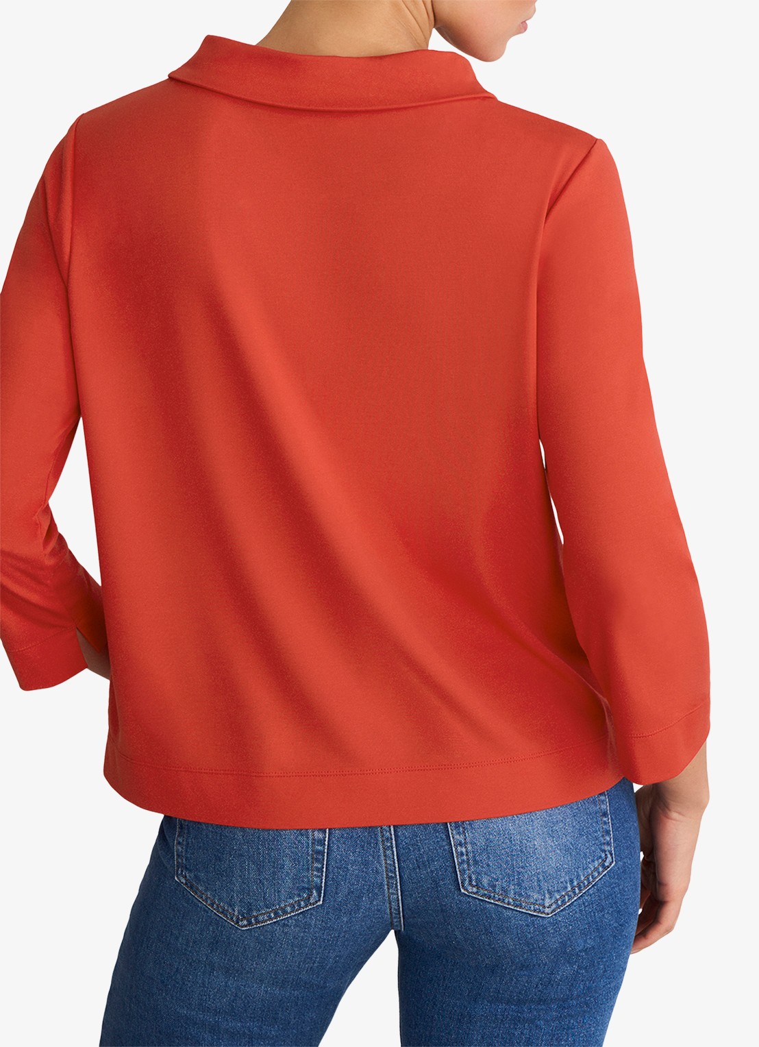 Hobbs Catriona top met boothals - achterkant 2 oranjerood