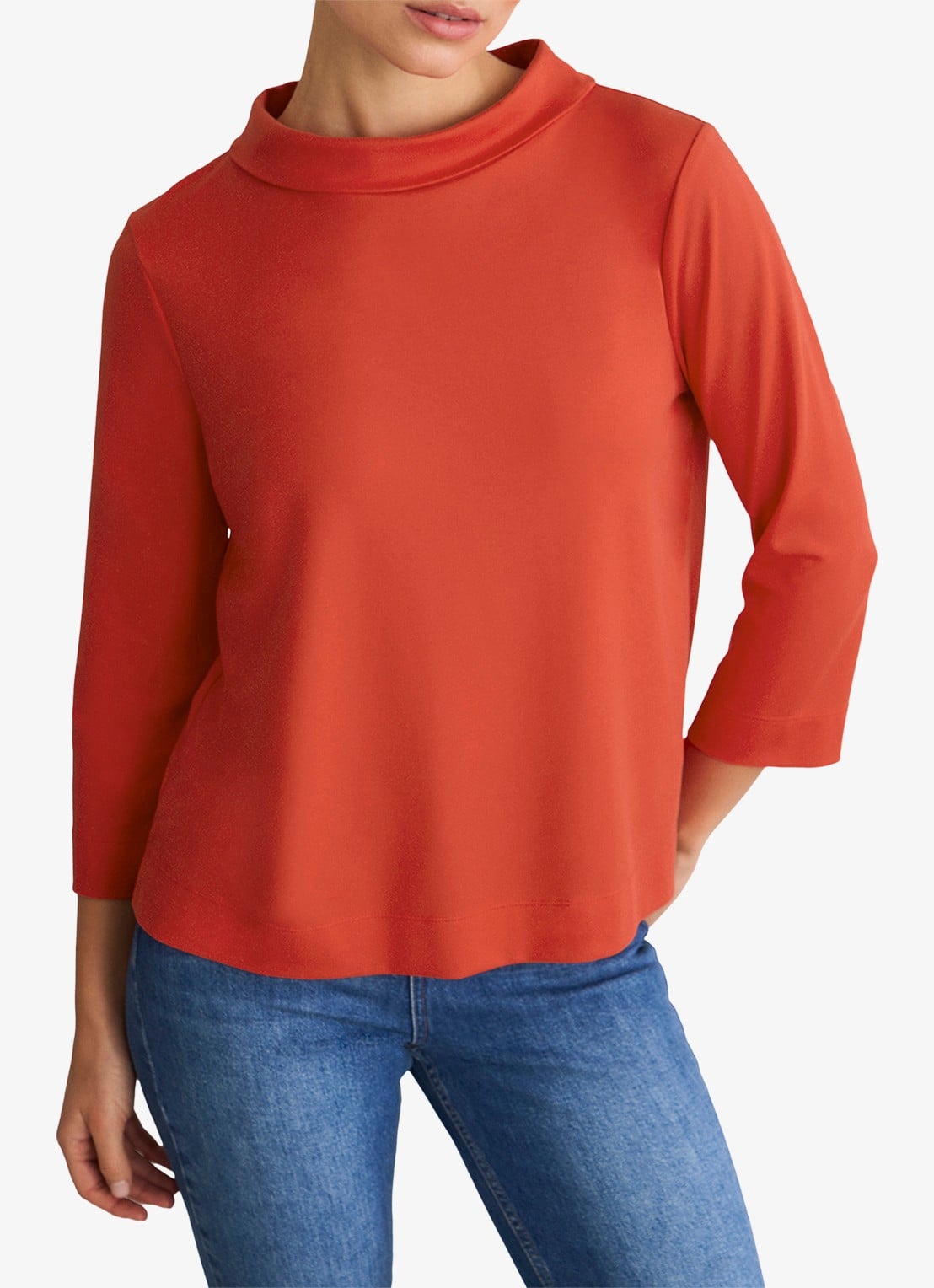 Hobbs Catriona top met boothals - detail 3 oranjerood
