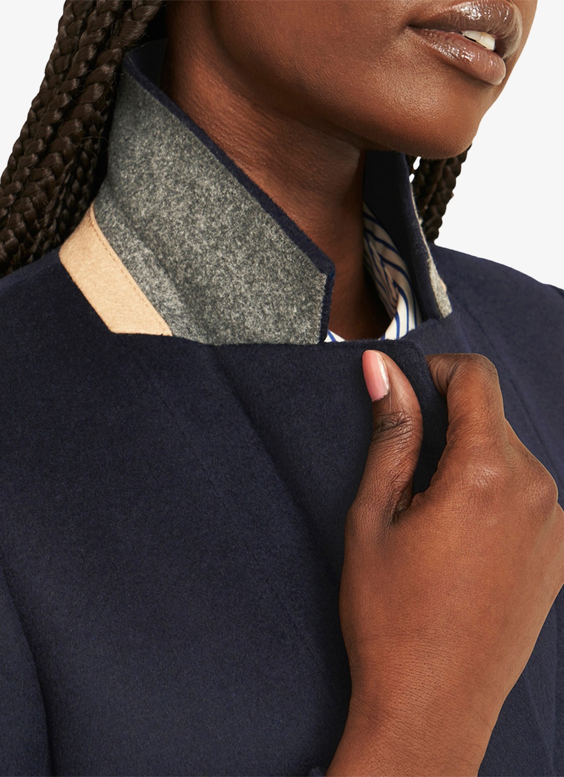 Hobbs Cavendish jas van wol met klepzakken  - detail 5 donkerblauw