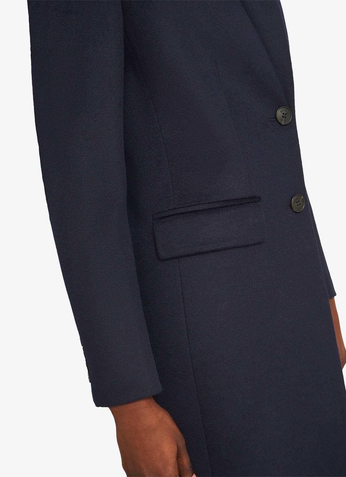 Hobbs Cavendish jas van wol met klepzakken  - detail 6 donkerblauw