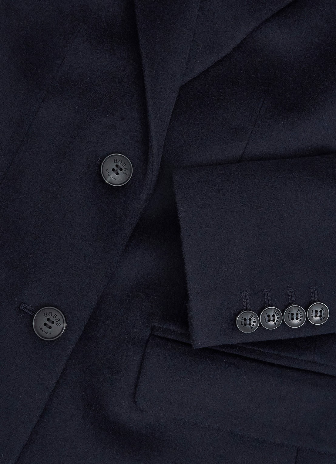 Hobbs Cavendish jas van wol met klepzakken  - detail 7 donkerblauw