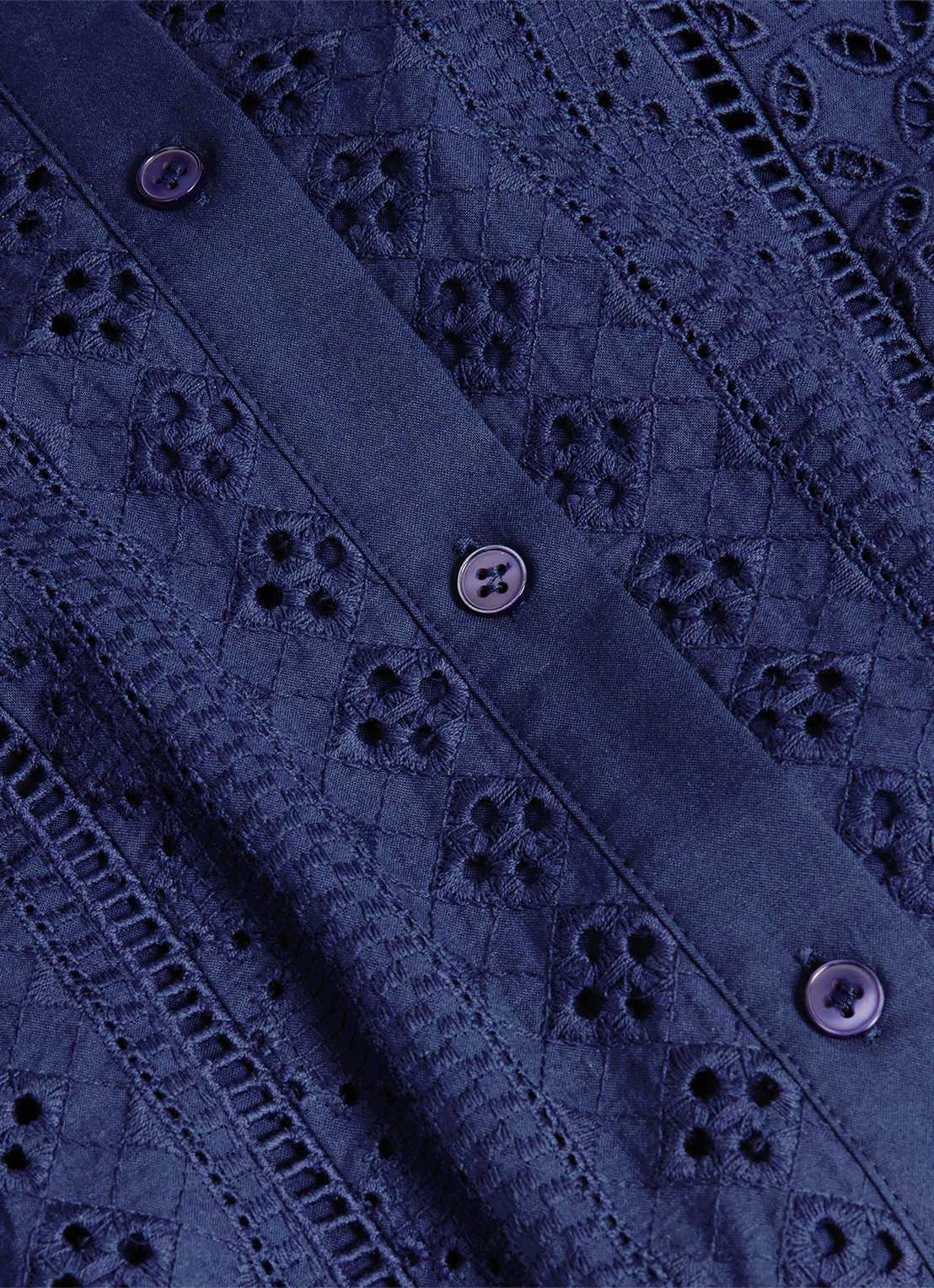Hobbs Christie blouse met borduring - detail 5 donkerblauw