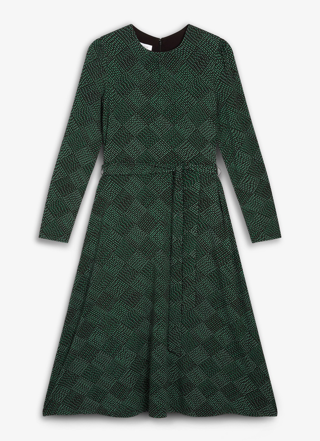 Hobbs Dakota midi jurk met ruit dessin - voorkant 5 donkergroen