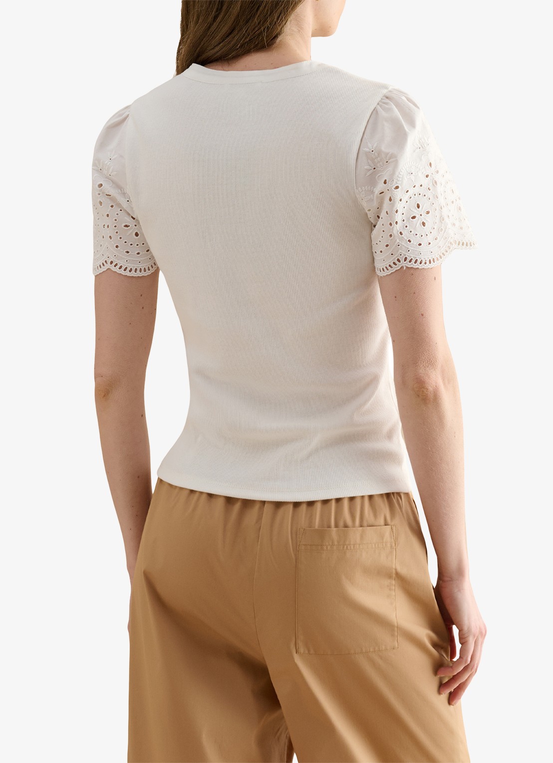 Hobbs Daphne tuniek met broderie - achterkant wit