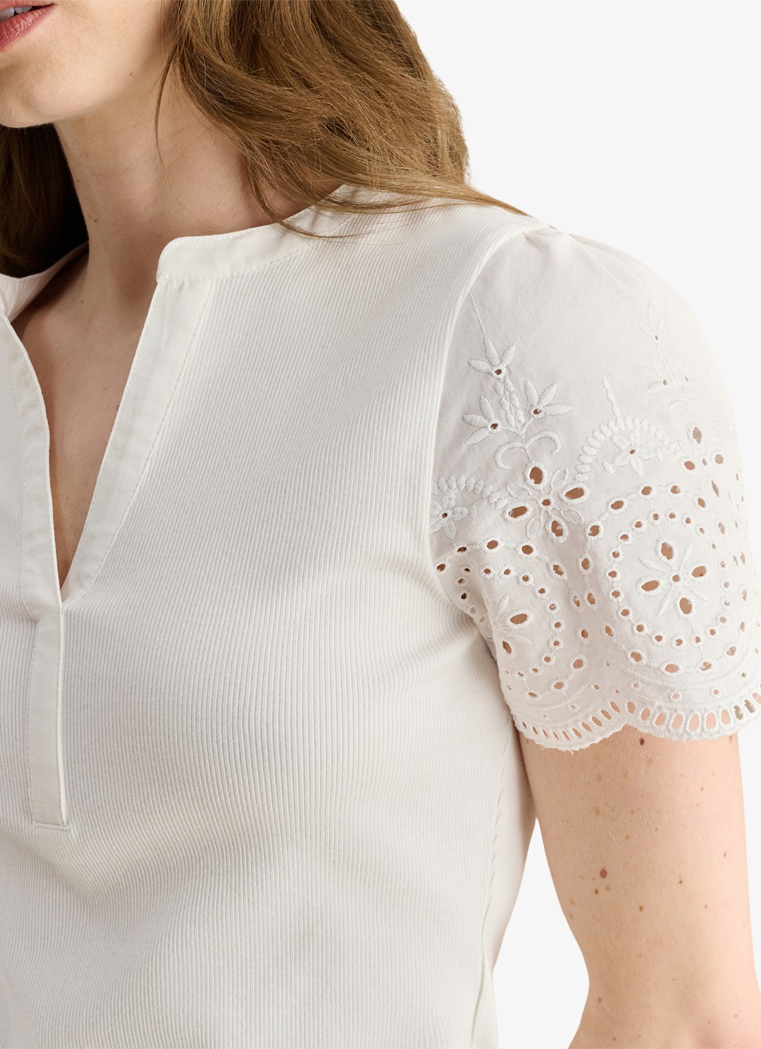 Hobbs Daphne tuniek met broderie - detail 3 wit