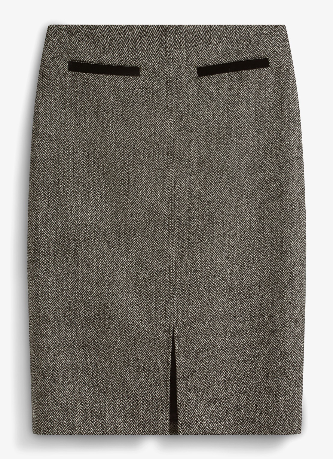 Hobbs Delphine midi rok met split - voorkant grijs