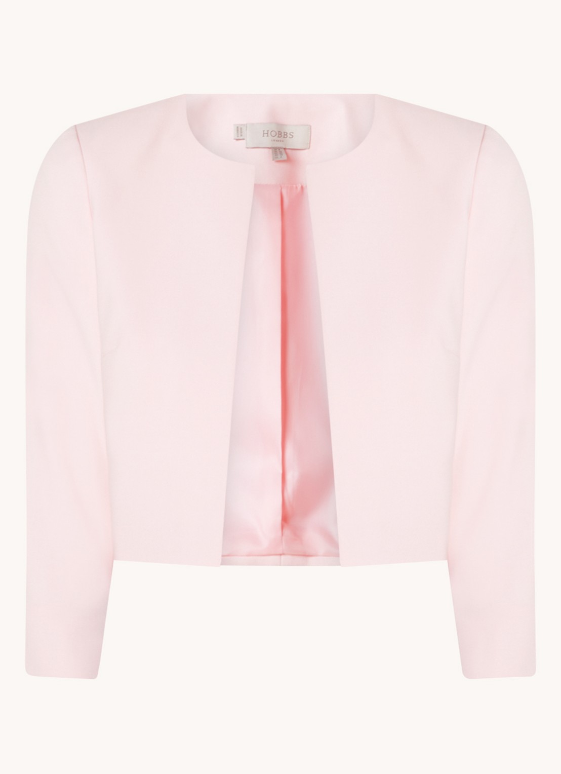 Hobbs Elize bolero met schoudervulling - voorkant lichtroze