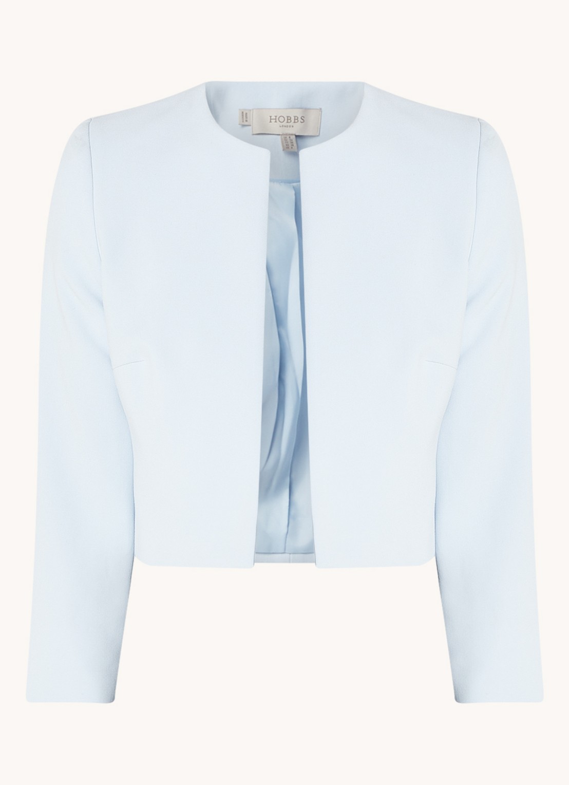 Hobbs Elize bolero met schoudervulling - voorkant lichtblauw
