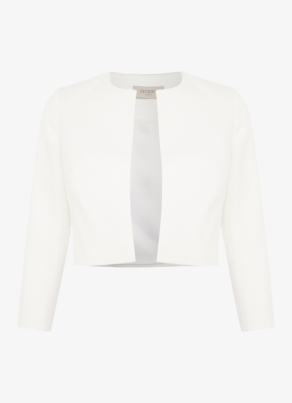 Hobbs Elize bolero met schoudervulling - voorkant 2 gebroken wit