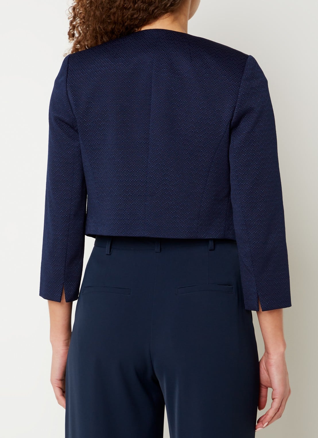 Hobbs Elize bolero met schoudervulling - achterkant 5 donkerblauw