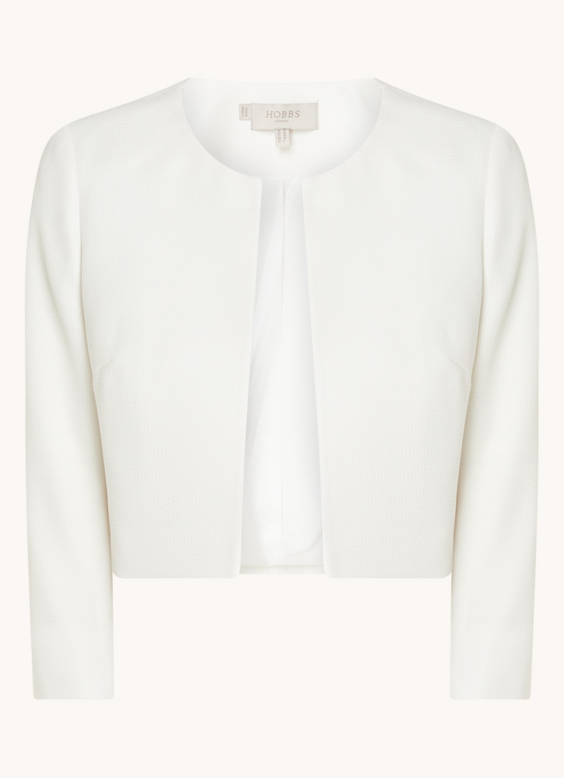 Hobbs Elize bolero met structuur - voorkant 3 gebroken wit