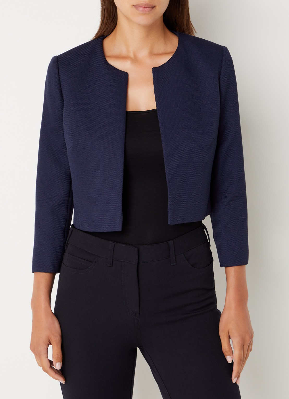 Hobbs Elize bolero met structuur - detail 4 donkerblauw