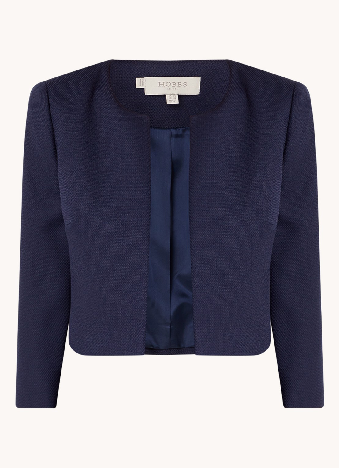 Hobbs Elize bolero met structuur - voorkant 2 donkerblauw