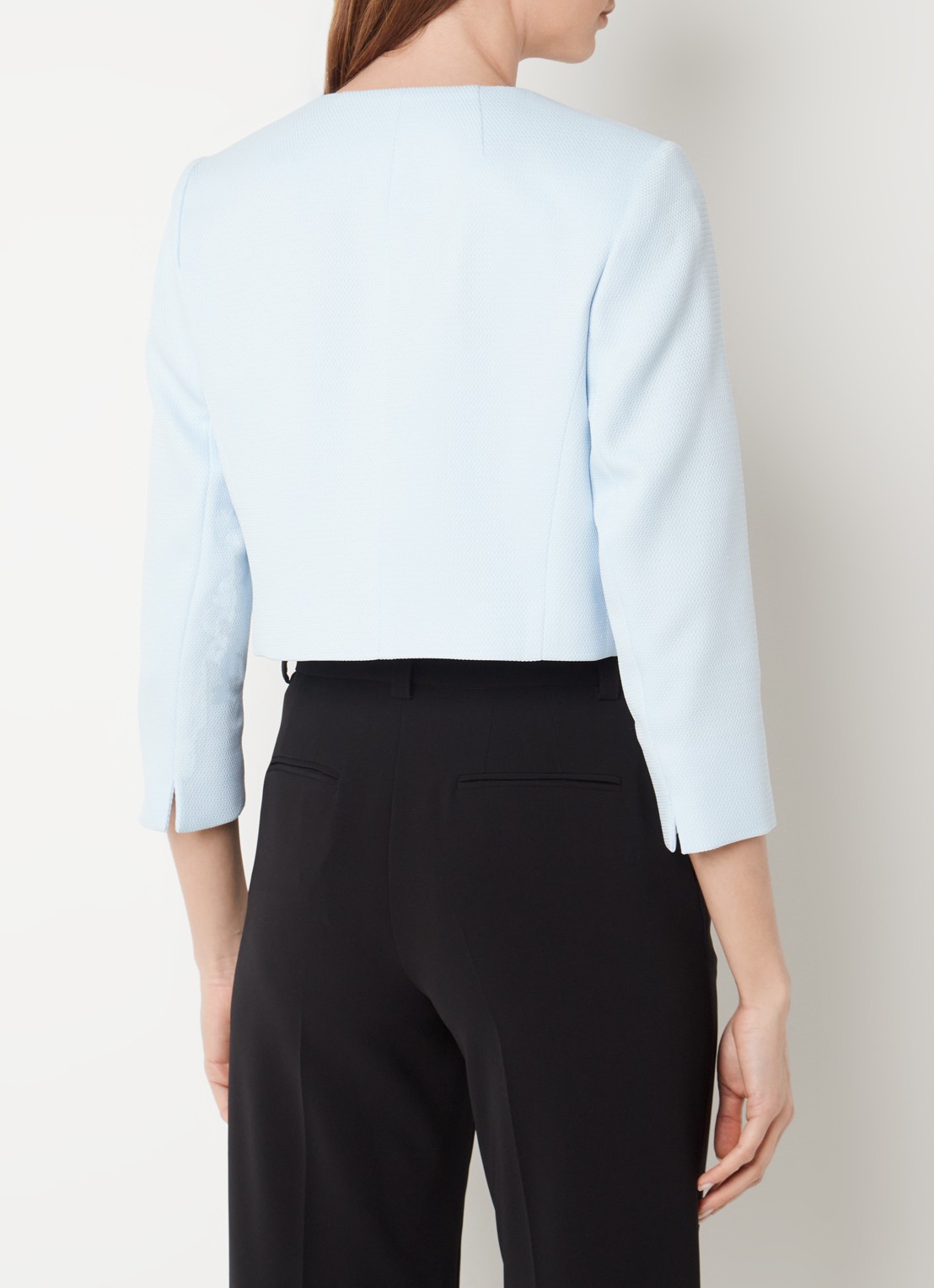 Hobbs Elize bolero met structuur - achterkant lichtblauw
