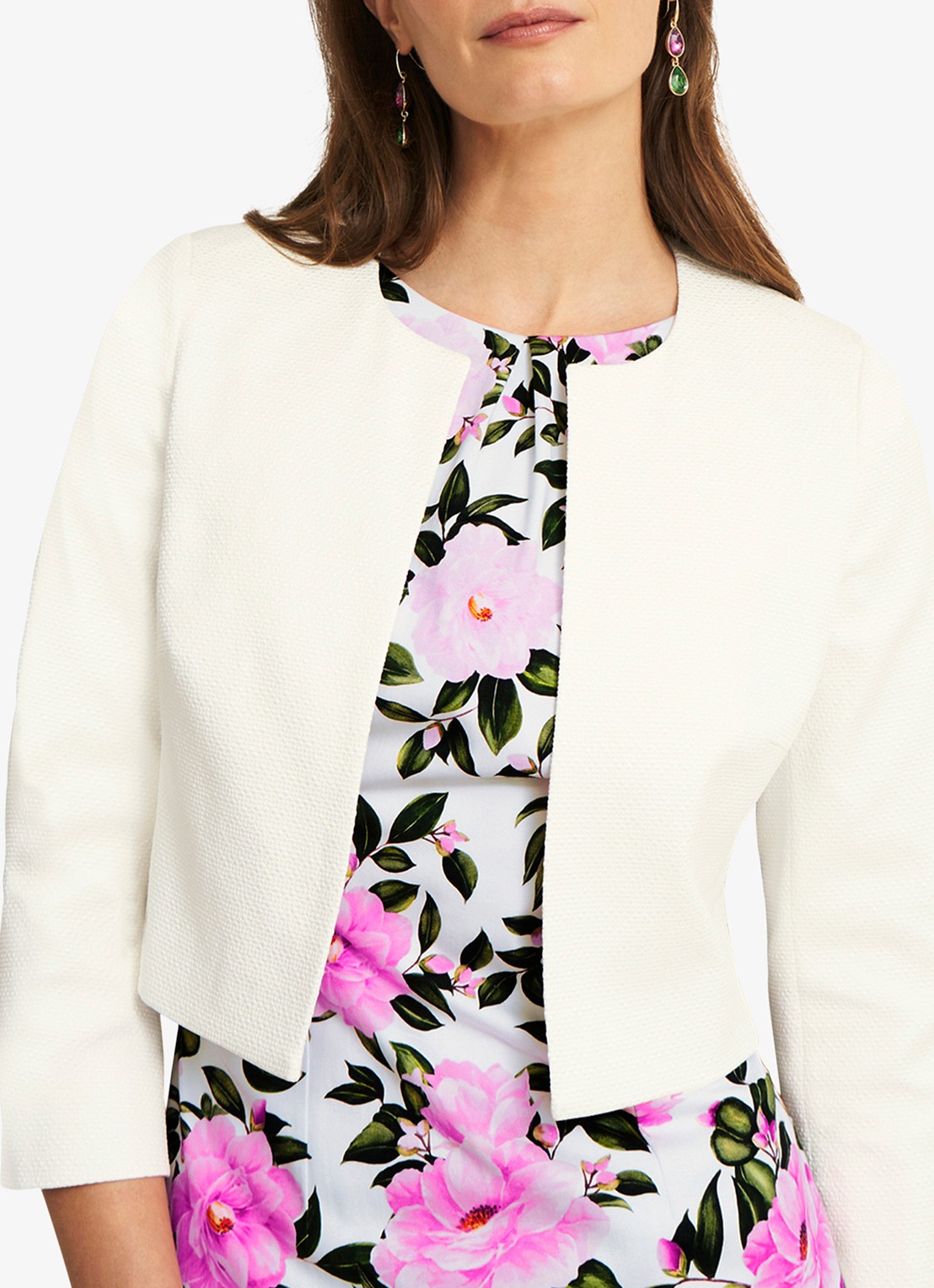 Hobbs Elize bolero met structuur - detail ivoor