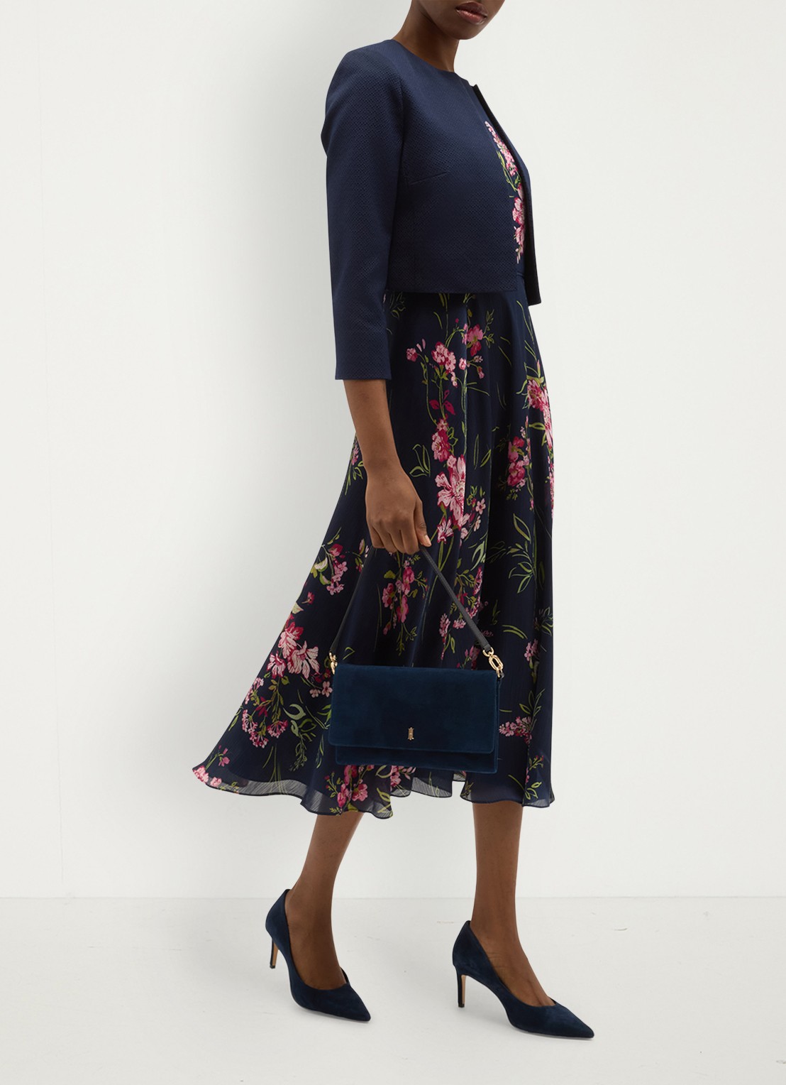 Hobbs Elize bolero met structuur - voorkant 5 donkerblauw