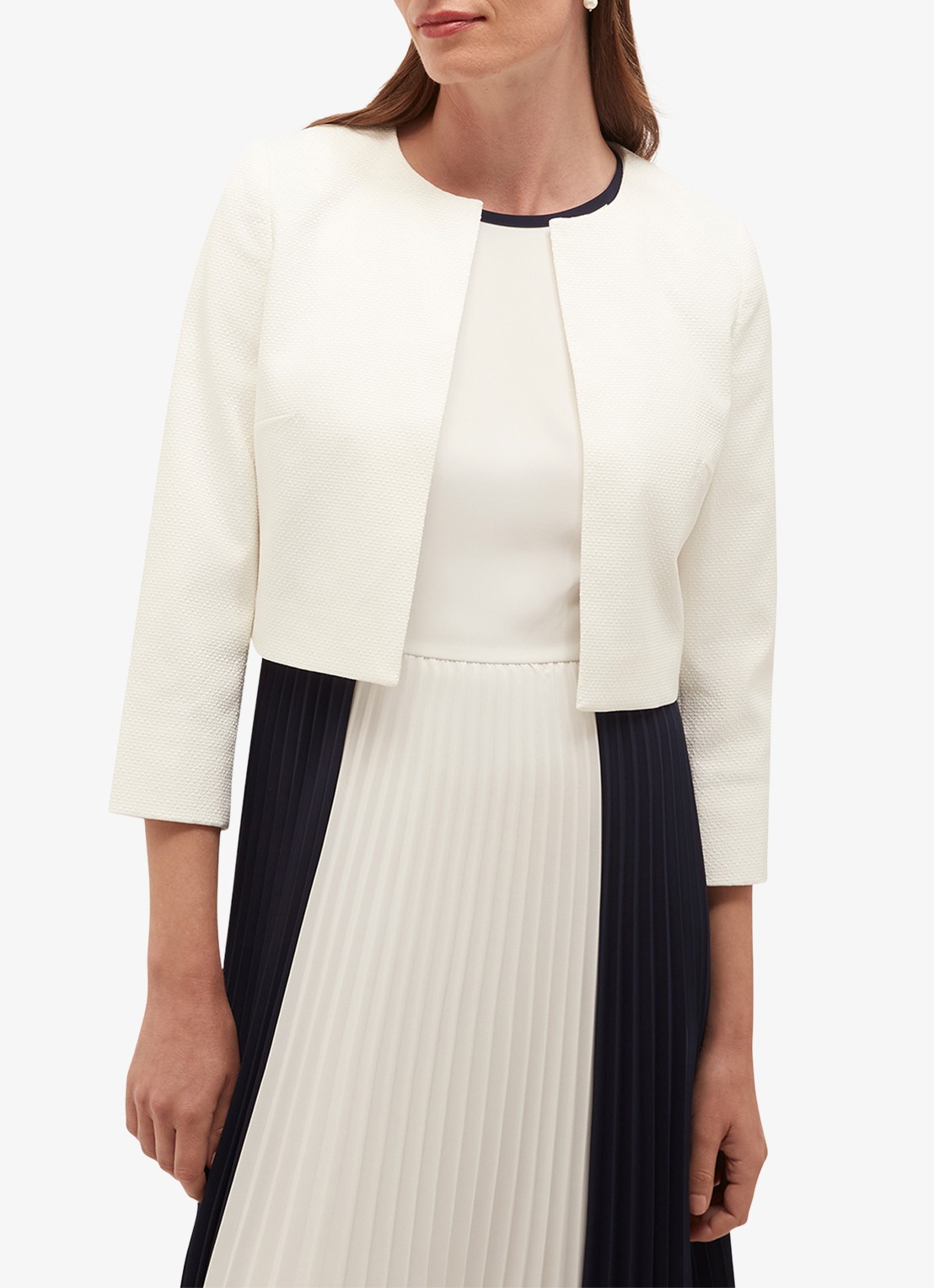 Hobbs Elize bolero met structuur - detail ivoor