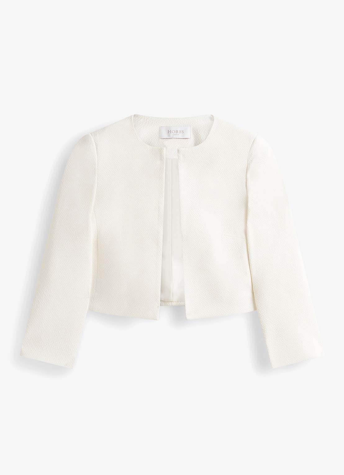 Hobbs Elize bolero met structuur - voorkant 4 ivoor