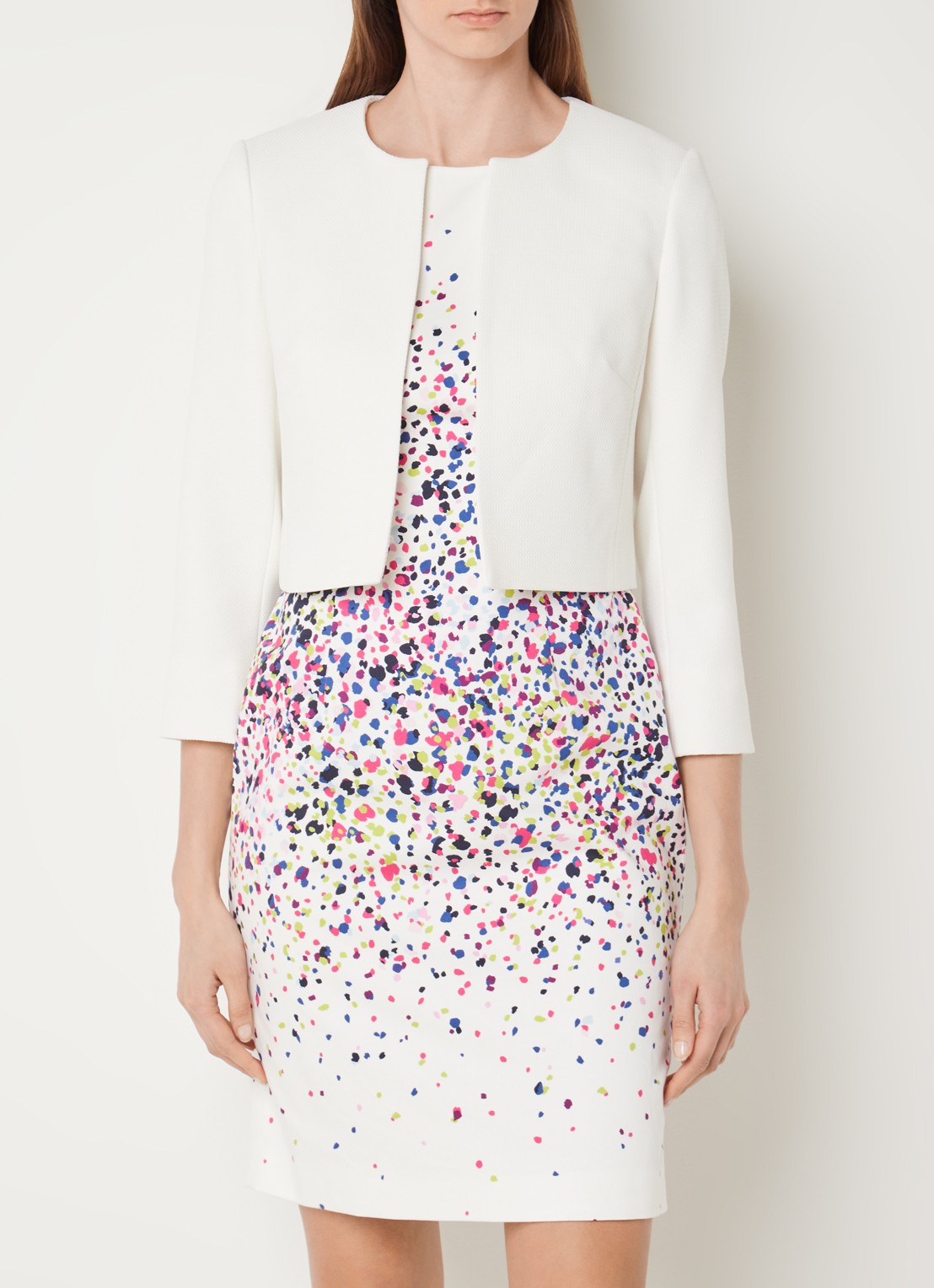 Hobbs Elize cropped blazer met structuur - detail 4 wit