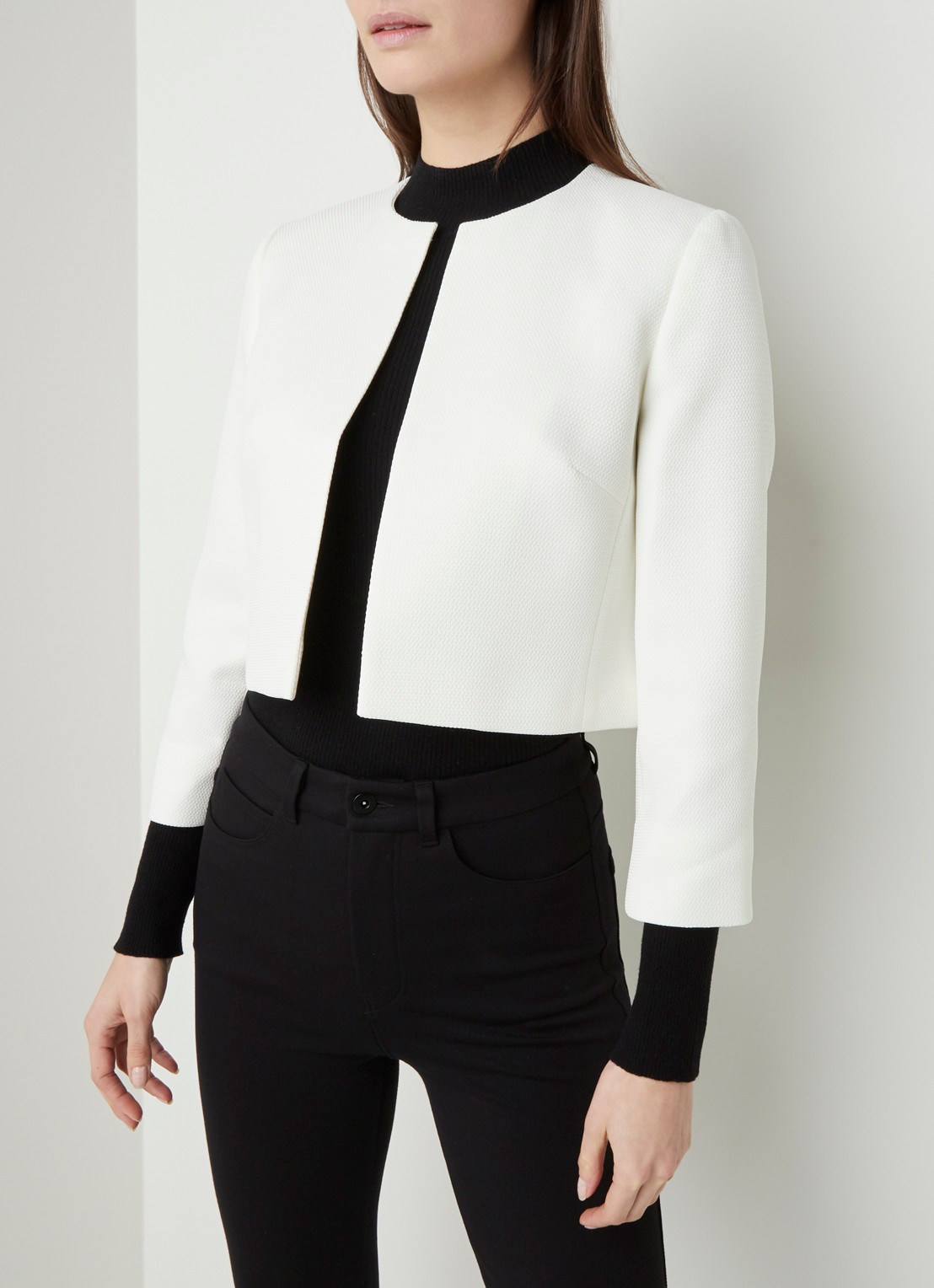 Hobbs Elize cropped blazer  - detail gebroken wit