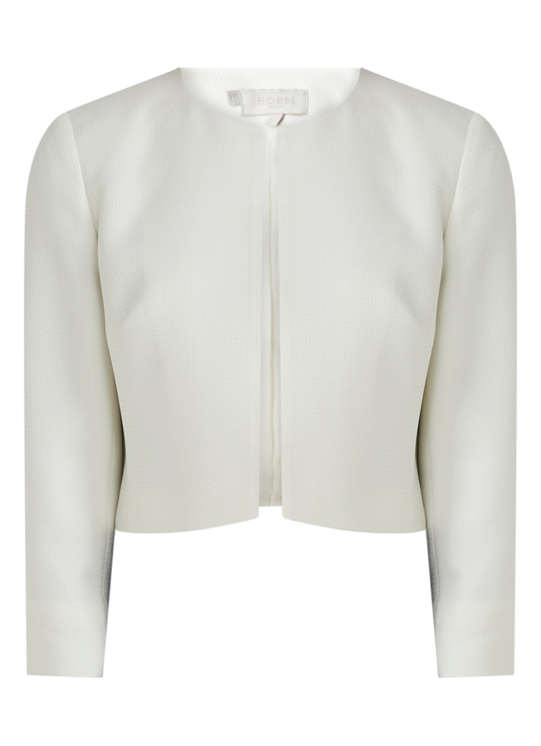 Hobbs Elize cropped blazer  - voorkant 2 gebroken wit