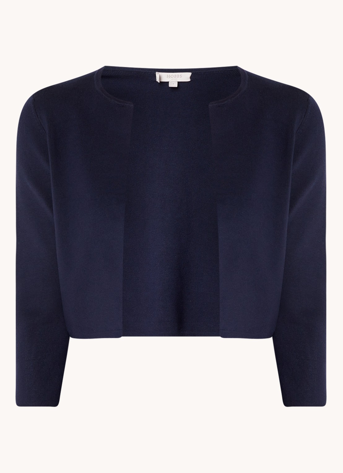 Hobbs Ella fijngebreid cropped vest   - voorkant 2 donkerblauw