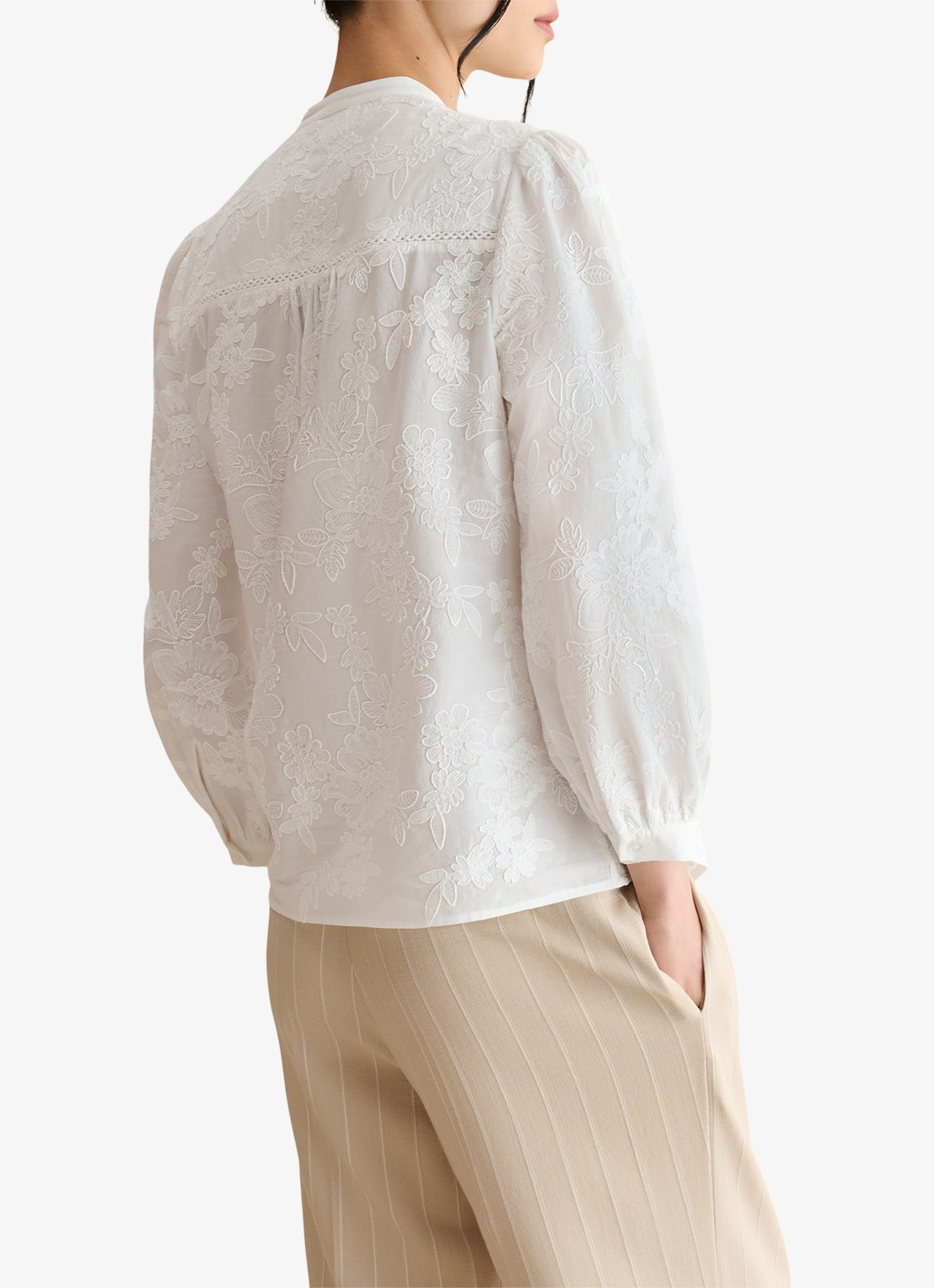 Hobbs Fallon blouse met borduring - achterkant 2 wit