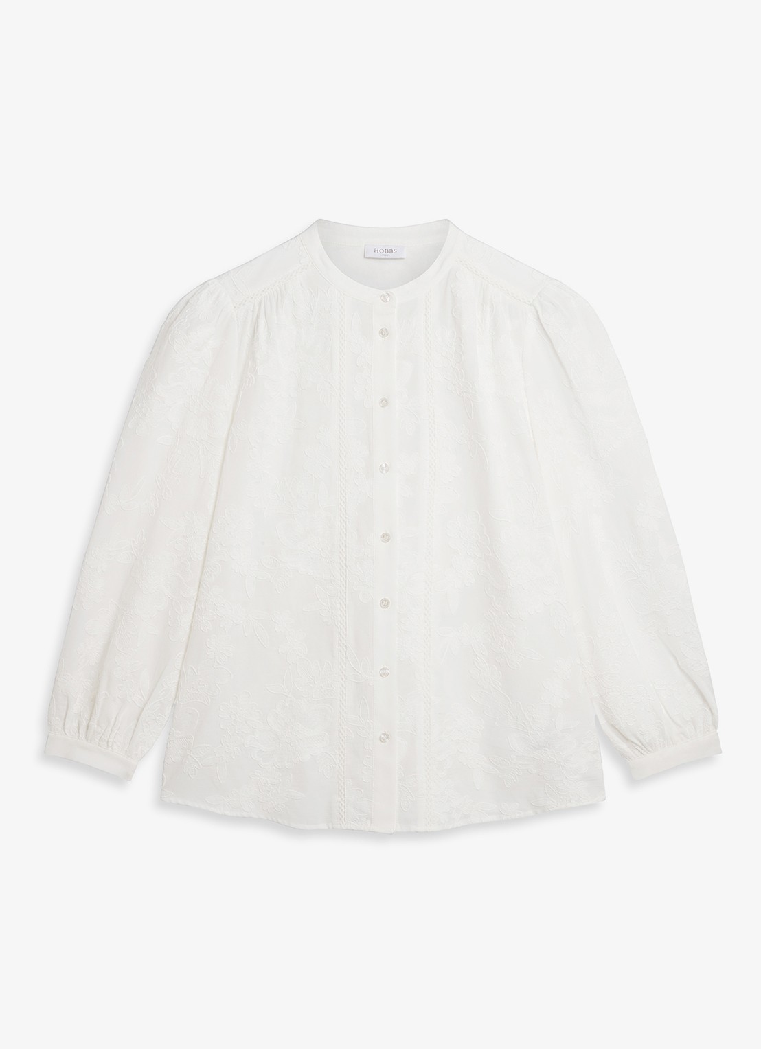 Hobbs Fallon blouse met borduring - voorkant wit