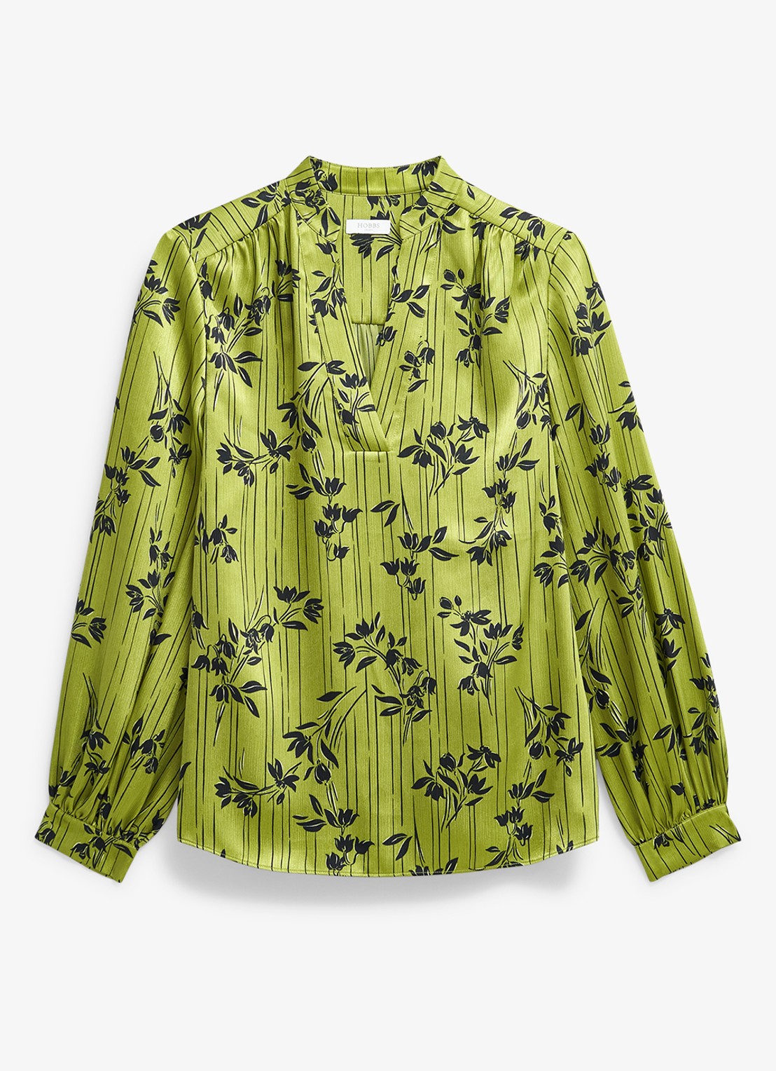 Hobbs Fara blouse met bloemenprint - voorkant 5 groen